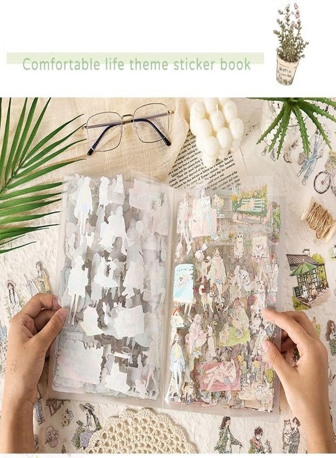 SAMVARDHAN Aesthetic Girl Life Decorative Stickers Set (80 Sheets,1200+ Stickes) | Cute Daily Life, Tea Party & Floral Journal Stickers | Scrapbook, Planner & DIY Craft Stickers | Pack of 4 - Image 5